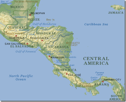 Mapa físico de América