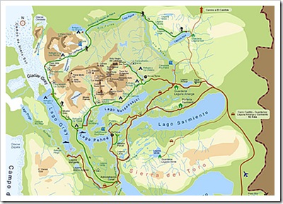 torres del paine, mapa